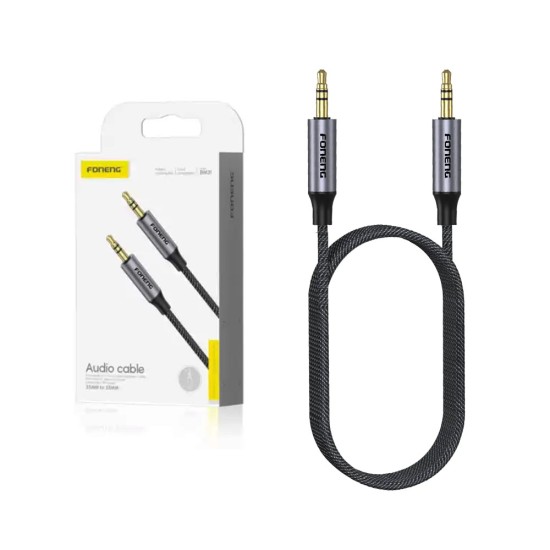 Foneng Metal AUX Audio Cable BM31 Male 3.5mm to Male 3.5mm 1m Black